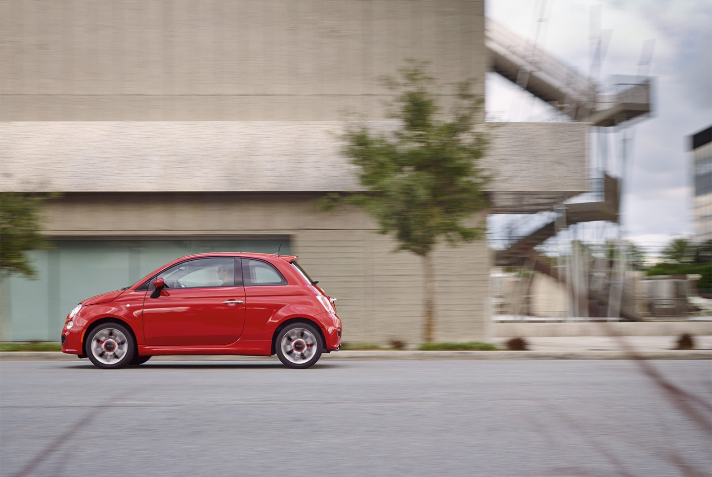 Red Fiat 500 